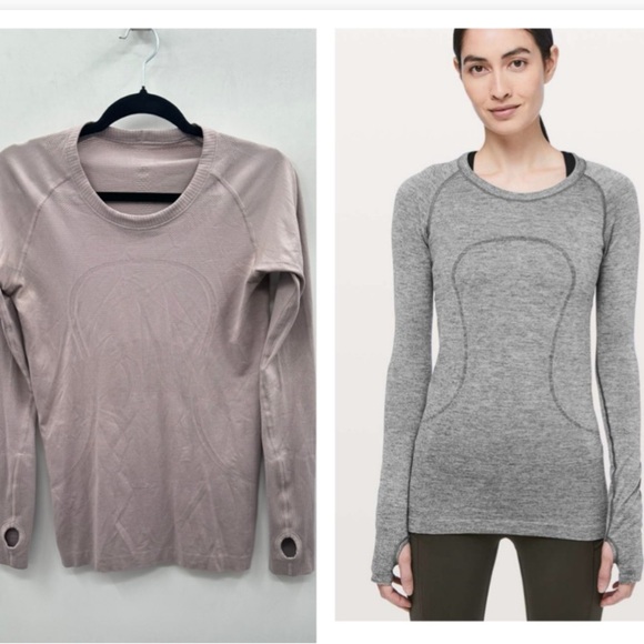 LULULEMON swiftly tech grey-purple quality yoga workout long sleeve tunic 8 - Picture 1 of 12